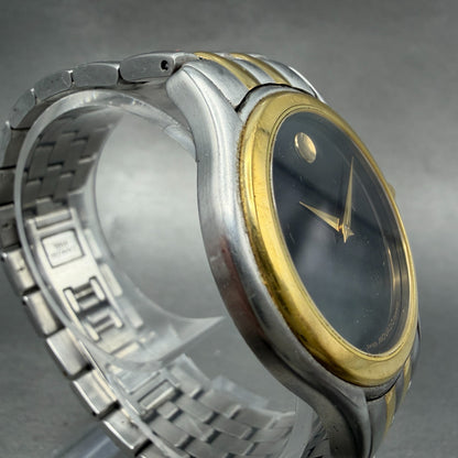 Movado Museum Watch Men 34mm Black Dial Two Tone Round 81-E4-0863 New Battery3