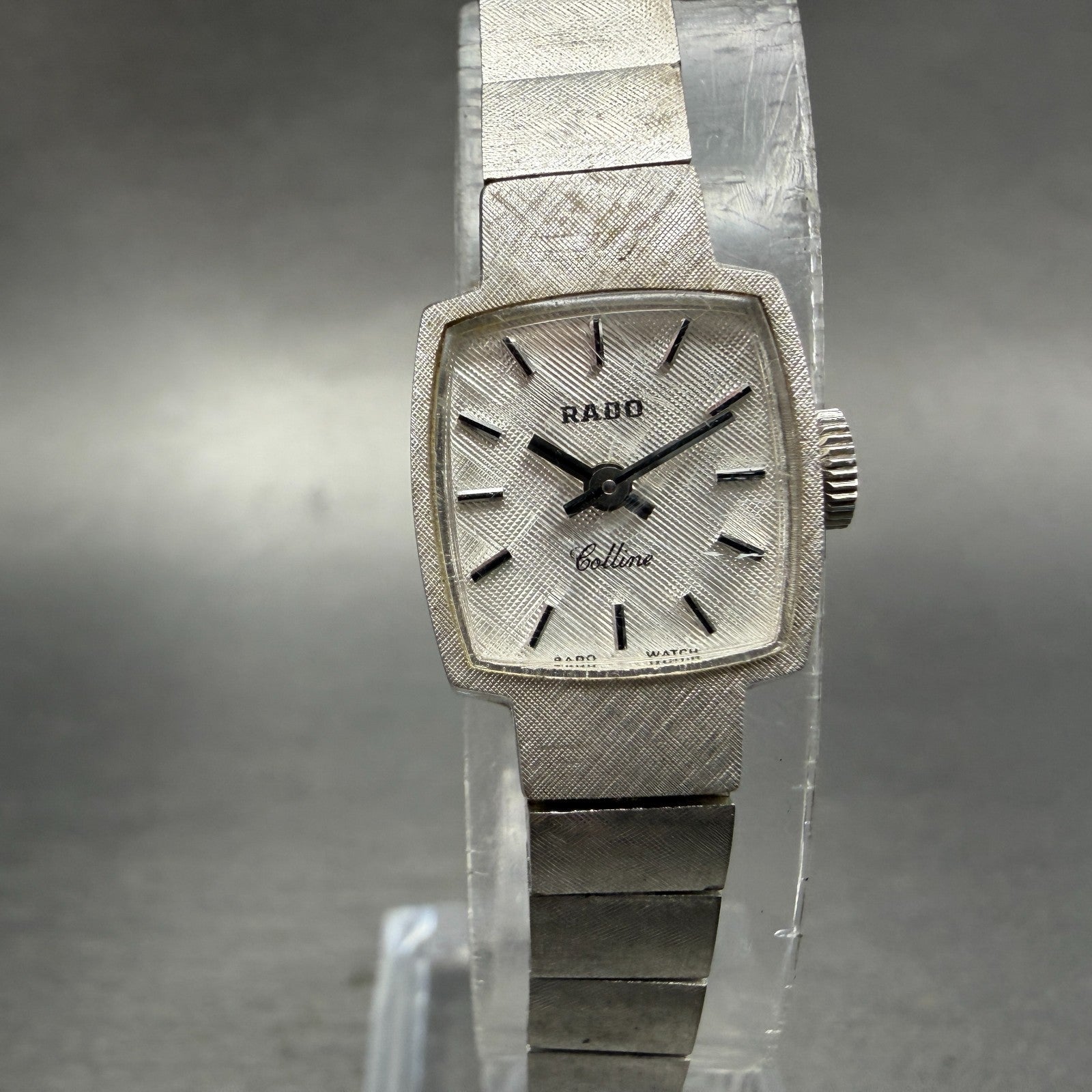 Rado Colline Watch Women 15mm Silver Dial Silver Tone Rectangle Manual Wind PART0