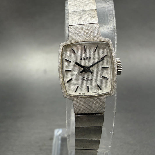 Rado Colline Watch Women 15mm Silver Dial Silver Tone Rectangle Manual Wind PART0