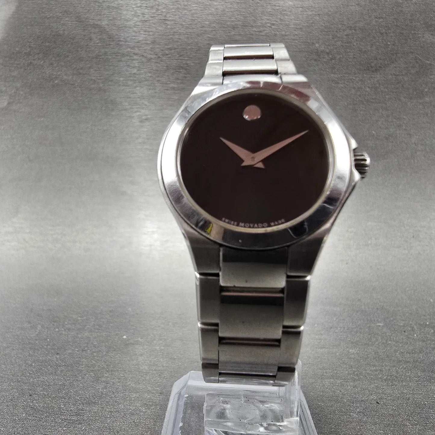Movado Museum Watch Women 28mm Black Dial Stainless Steel Round New Battery5