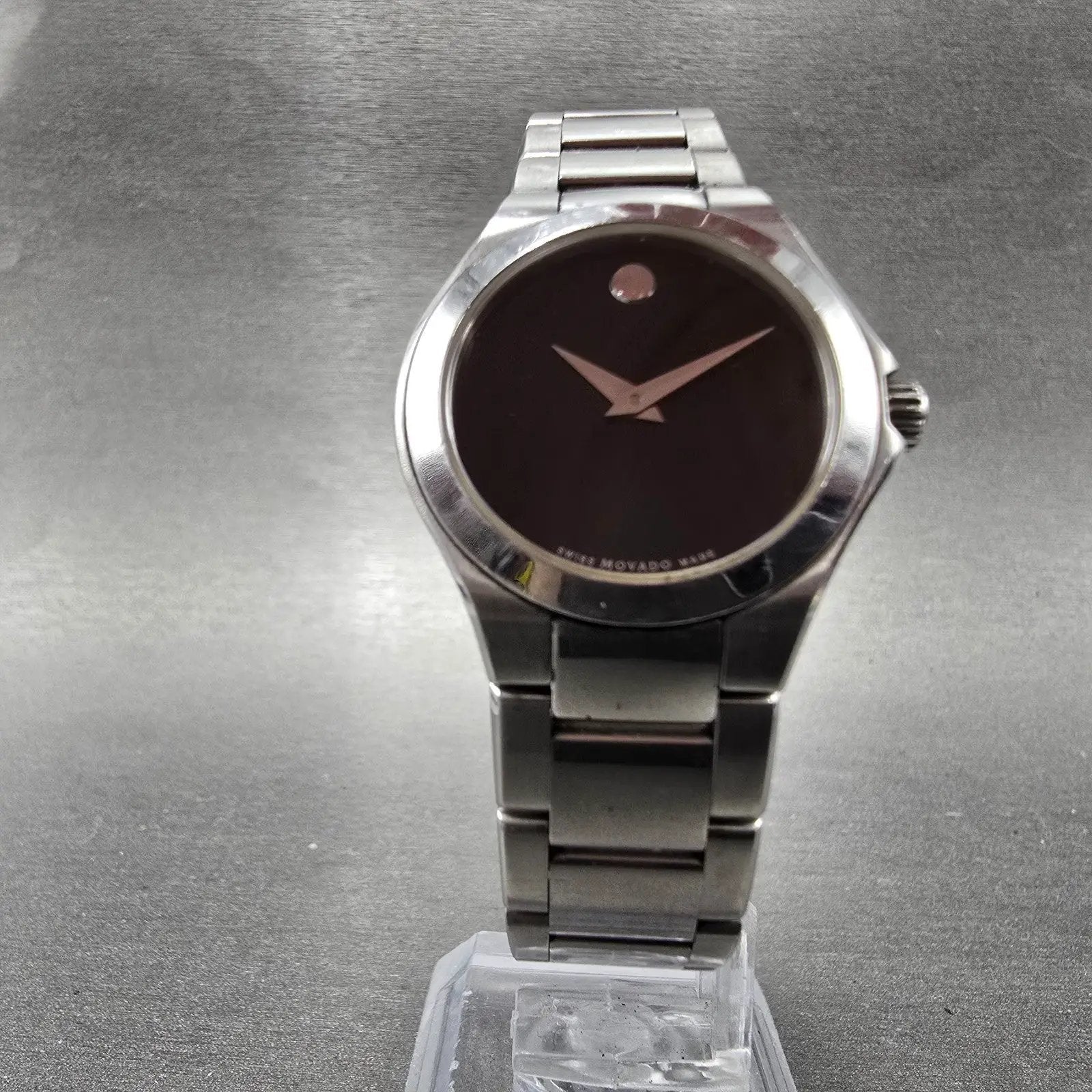 Movado Museum Watch Women 28mm Black Dial Stainless Steel Round New Battery5