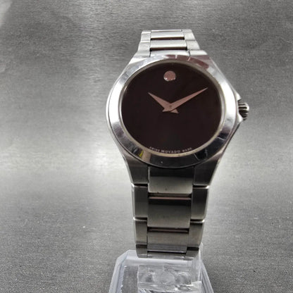 Movado Museum Watch Women 28mm Black Dial Stainless Steel Round New Battery5
