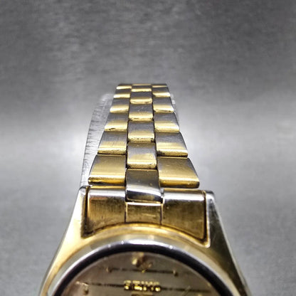 Seiko 5 Automatic Watch Women 25mm Gold Dial Gold Tone Daydate 4206-0491 PARTS5