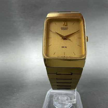 Seiko SX Tank Watch Men 26mm Champagne Dial Gold Tone Rectangle 5Y95-5009 NewBat6