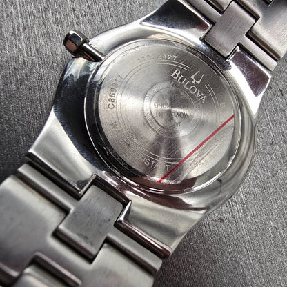 Bulova Watch Men 38mm White Dial Silver Tone Date Round 96B106 New Battery10