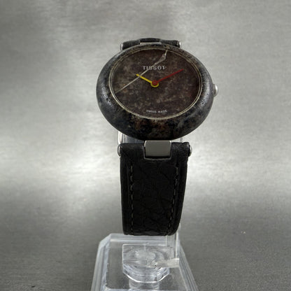 Tissot Rock Watch Women 30mm Gray Stone Dial Stone Case Round PARTS CRACKED!!!5