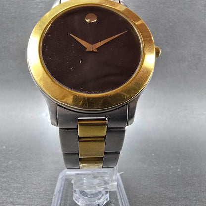 Movado Museum junior sport Watch Men 38mm Black Dial Two Tone 81.D1.862.2 NewBat5