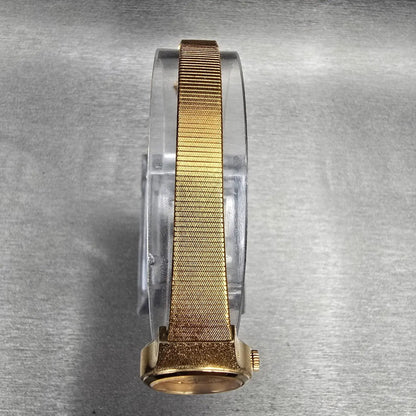 Seiko Watch Women 20mm Gold Dial Gold Tone Round 8Y21-0020 New Battery Vintage 44