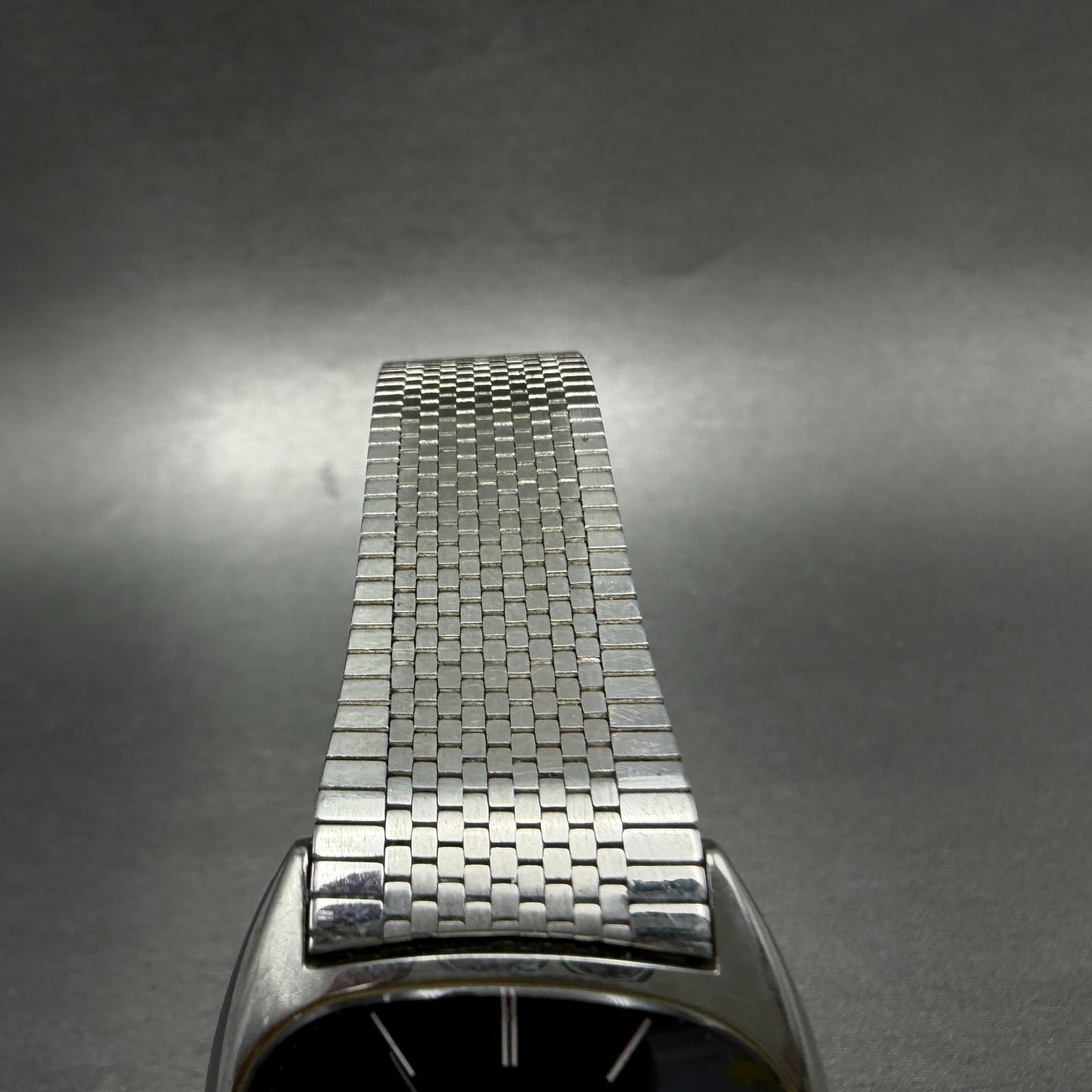 Seiko Watch Men 32mm Blue Dial Silver Tone Rectangle 4100-5069 New Battery VTG4