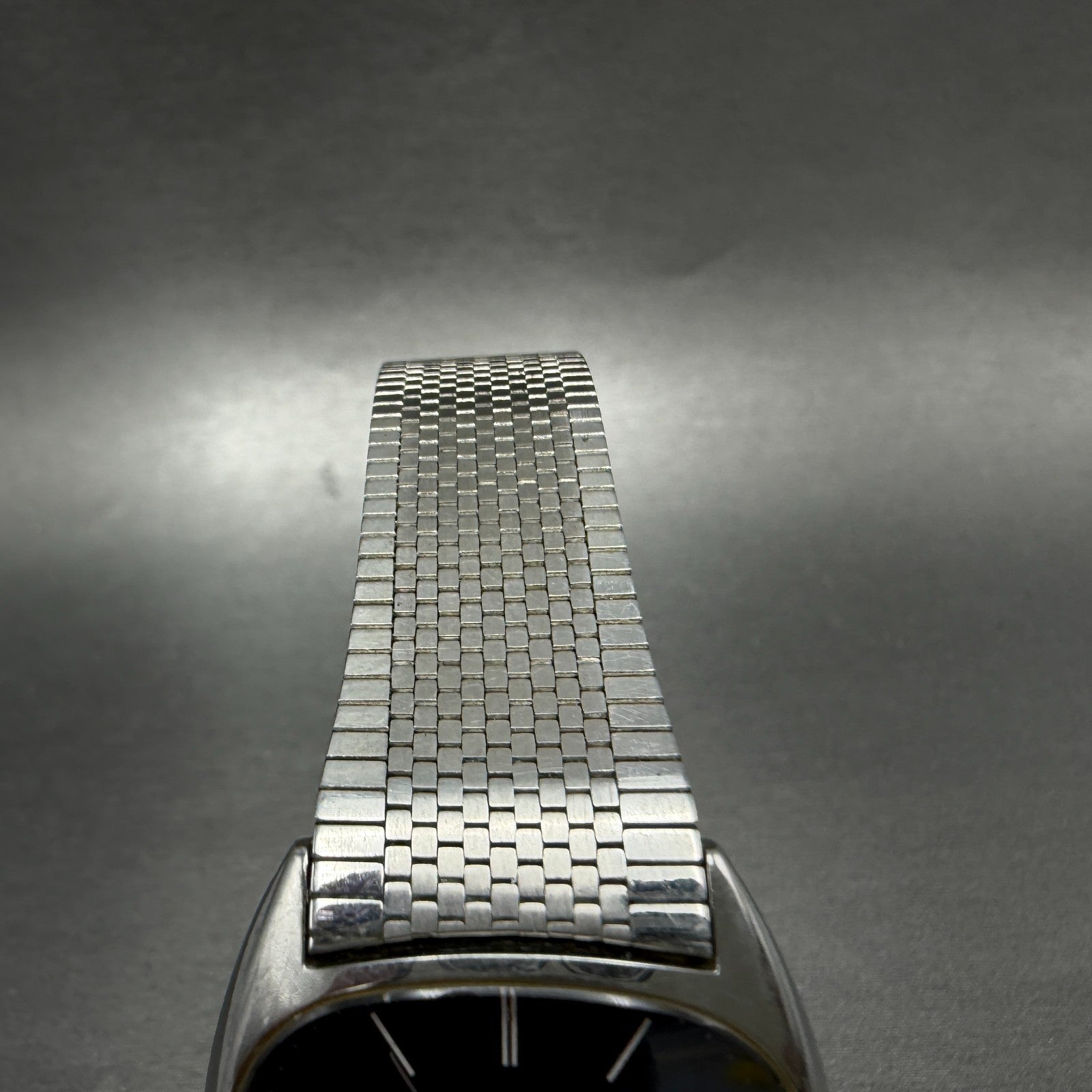 Seiko Watch Men 32mm Blue Dial Silver Tone Rectangle 4100-5069 New Battery VTG4
