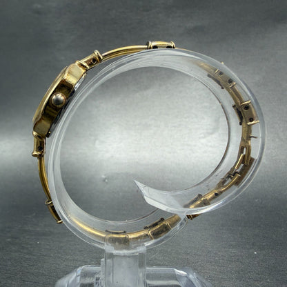 Citizen CQ Watch Women 20mm Champagne Dial Gold Tone Round 4-102568 New Battery6