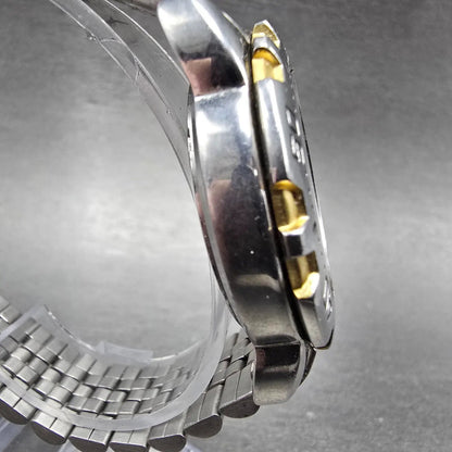 Wittnauer Dive Watch Men 38mm White Dial Two Tone Date Round New Battery VTG3