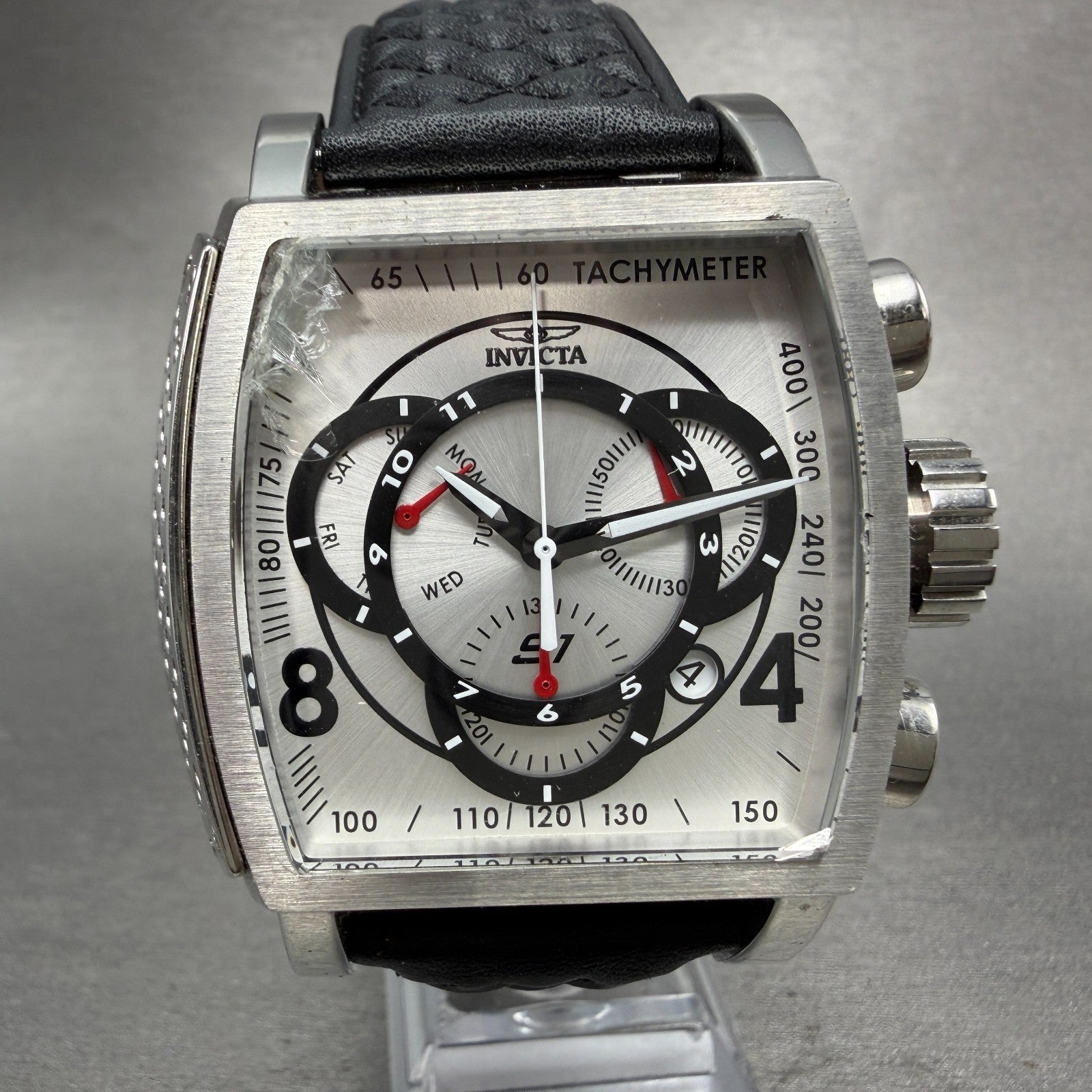 Invicta S1 Rally Chronograph Watch Men 49mm White Dial Steel 27918 New Batt0