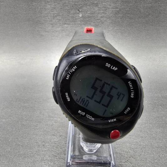 Nike Triax Bowerman Watch Men 39mm Black Gray Red Chronograph New Battery0