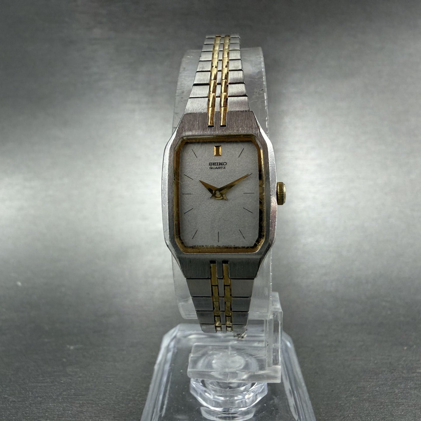 Seiko Watch Women 16mm Silver Dial Two Tone Octagon VTG 2C20-5209 New Battery5