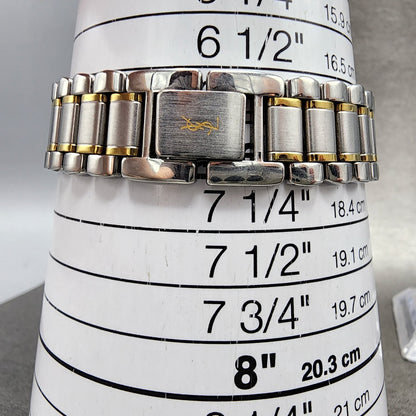 Yves Saint Laurent Watch Women 32mm Champagne Dial Two Tone Round new BatteryAB110