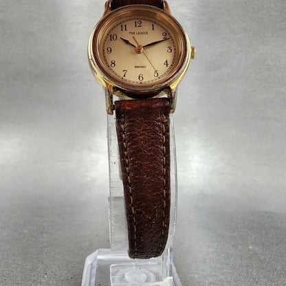 Seiko The League Watch Women 23mm Champagne Dial Gold Dial 2p21-0a90 New Battery