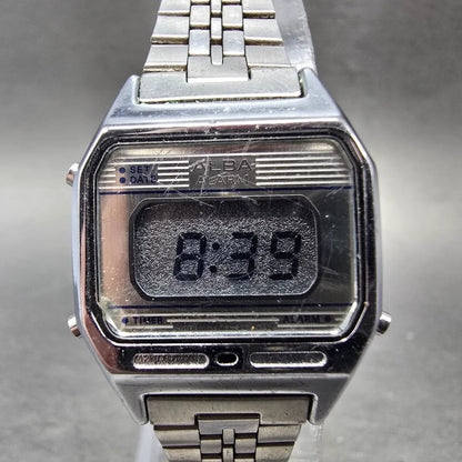 Seiko ALBA Digital Watch Women 24mm Digital Silver Timer Alarm Octagon New Batt1