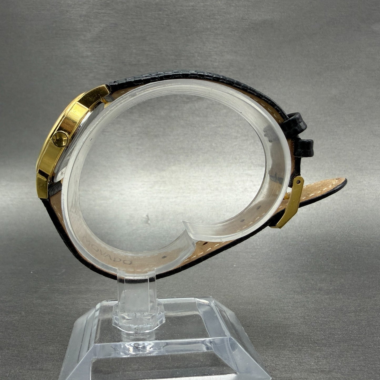 Movado Muesem Watch Women 27mm Black Dial Gold Tone Round 2100006 New Battery6