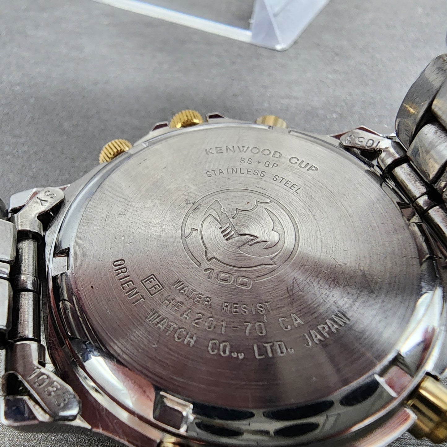Orient Kenwood Cup Chronograph Watch Men 40mm White Dial Two Tone Date New Batt10