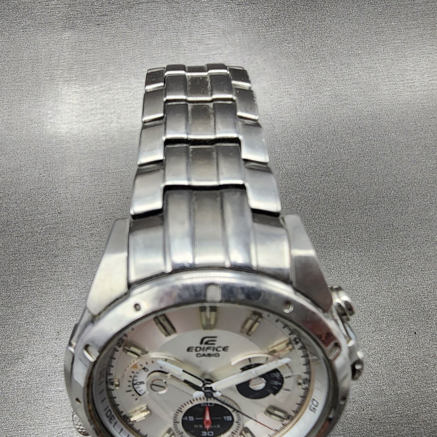 Casio Edifice Chronogrpah Watch Men 46mm White Dial Steel Round EF535DJ New Bat4