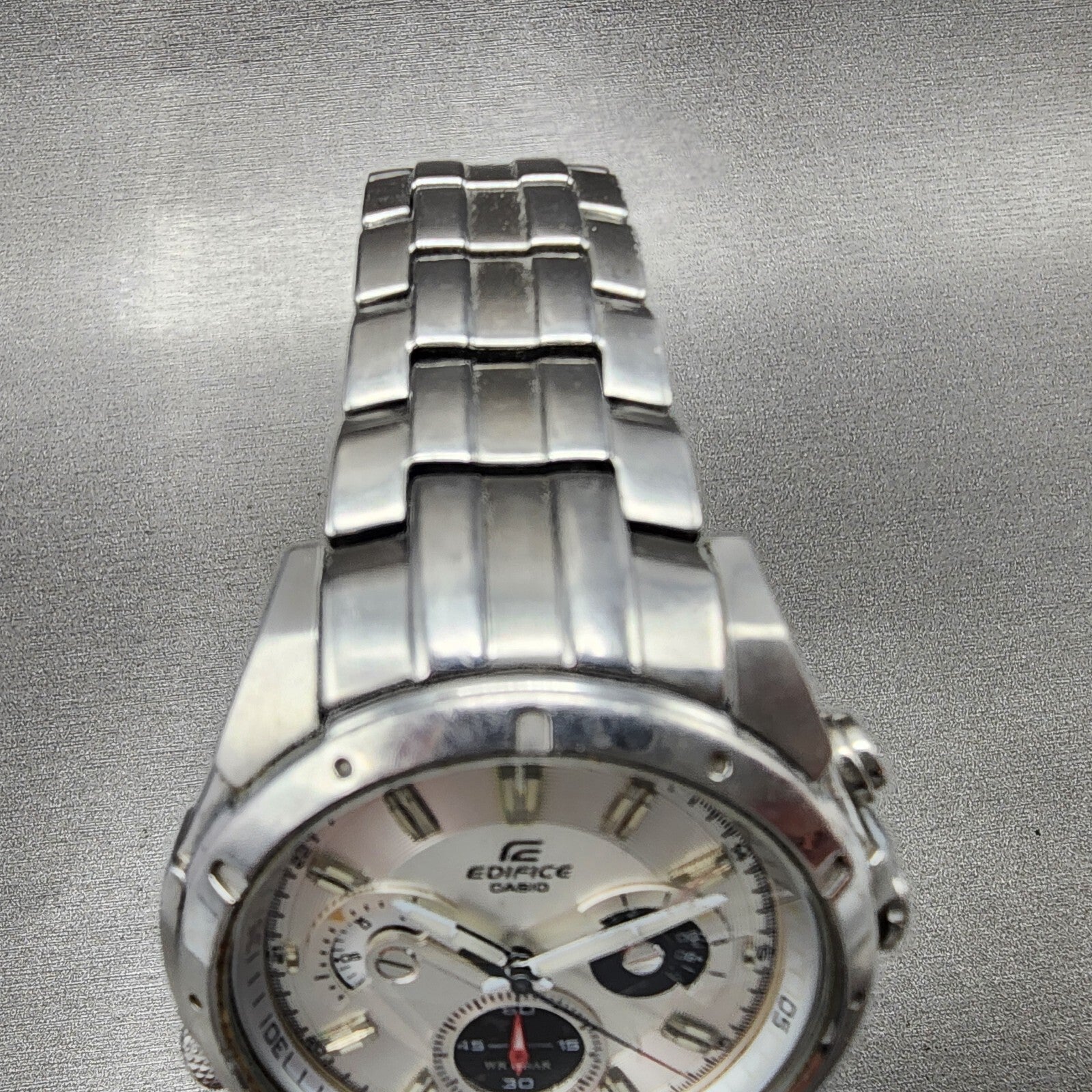 Casio Edifice Chronogrpah Watch Men 46mm White Dial Steel Round EF535DJ New Bat4