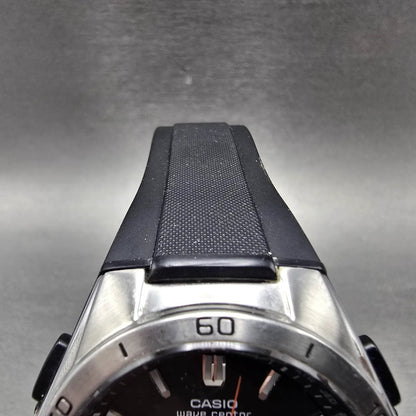 Casio Waveceptor WVQ-M410 Watch Men 43mm Black Dial Silver Tone Date Solar Runs4