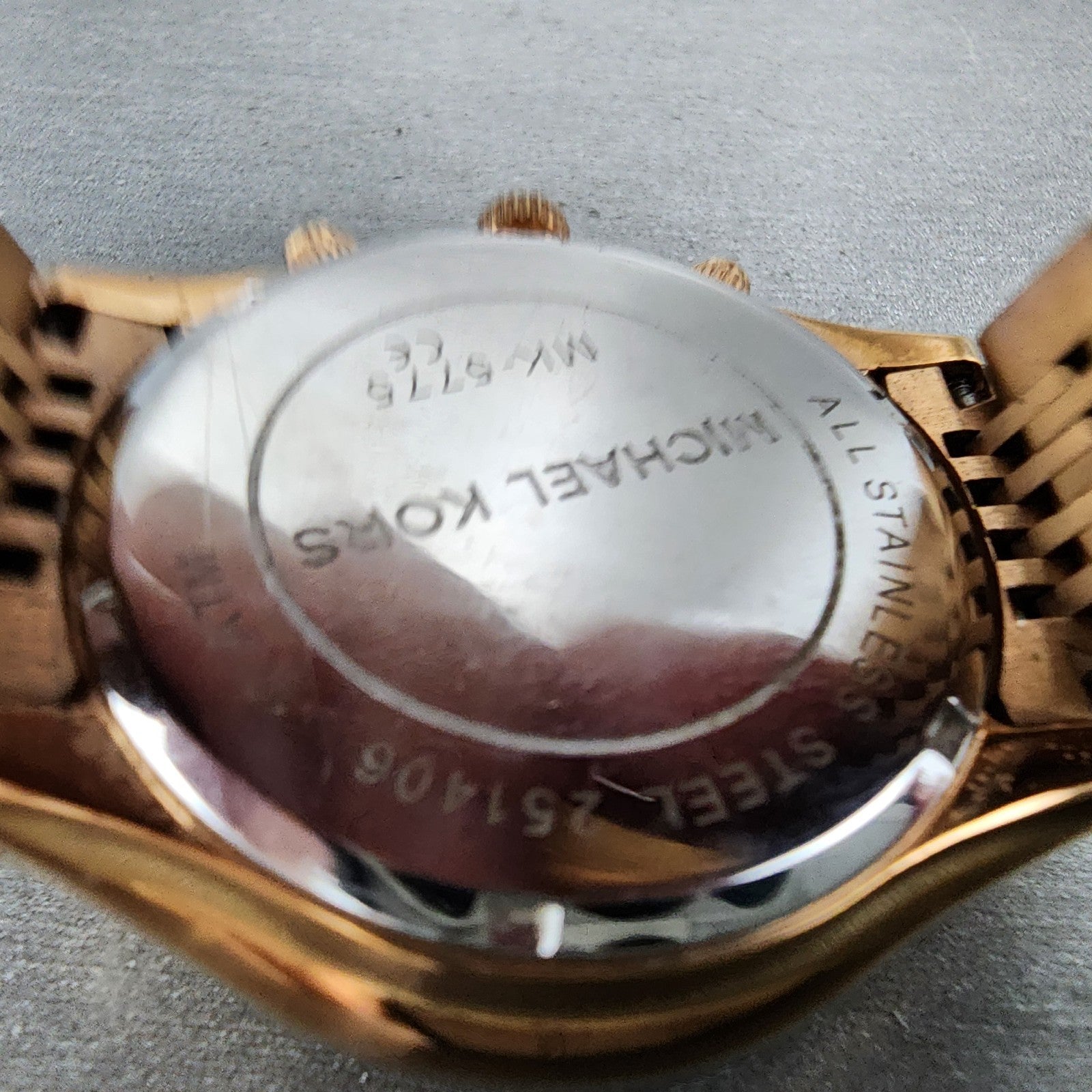 Michael Kors Watch Women Watch 42mm Coronagraph Pink Dial Rose Gold Tone New Bat9