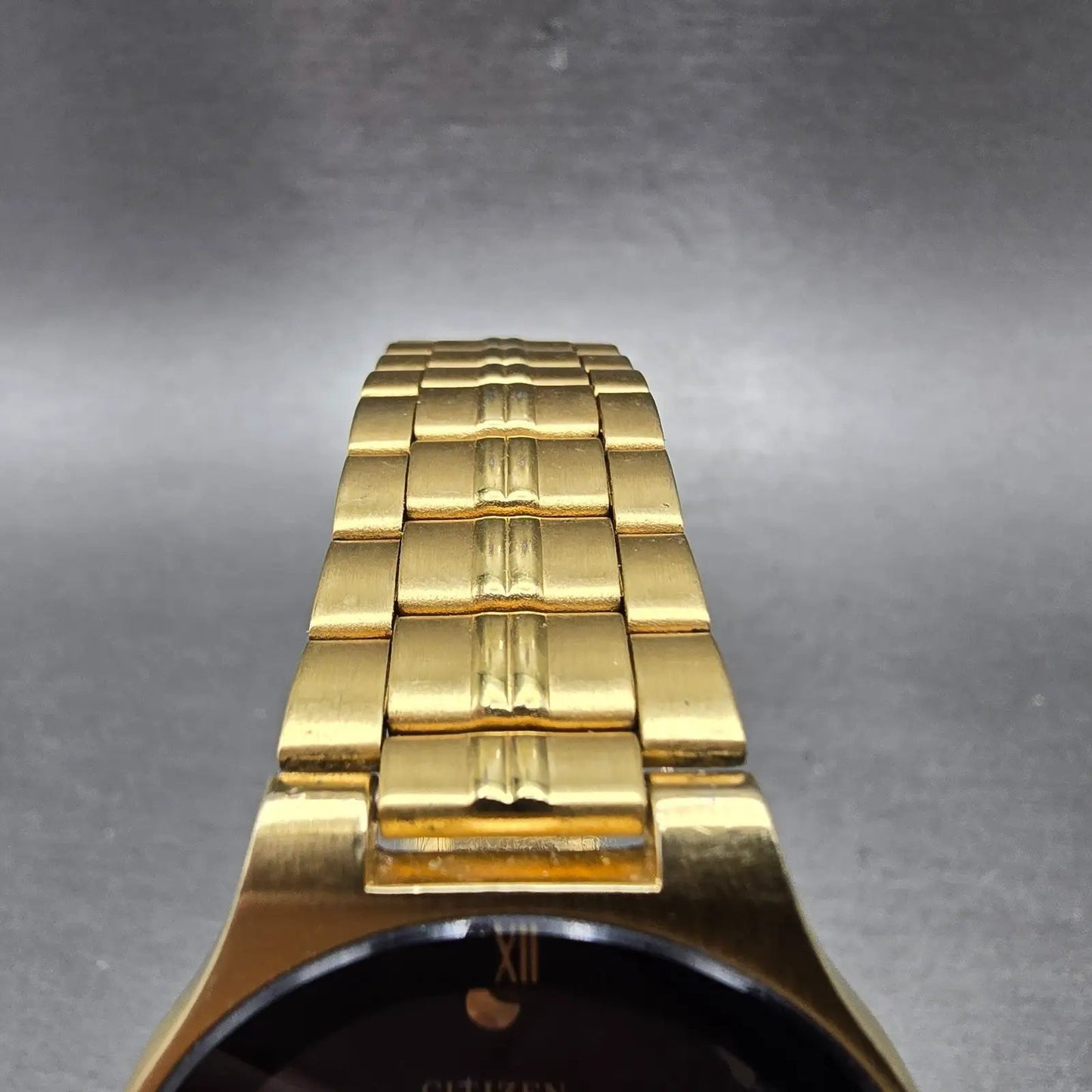 Citizen CQ Watch Men 34mm Black Dial Gold Tone Round 5520-K03810 New Battery4