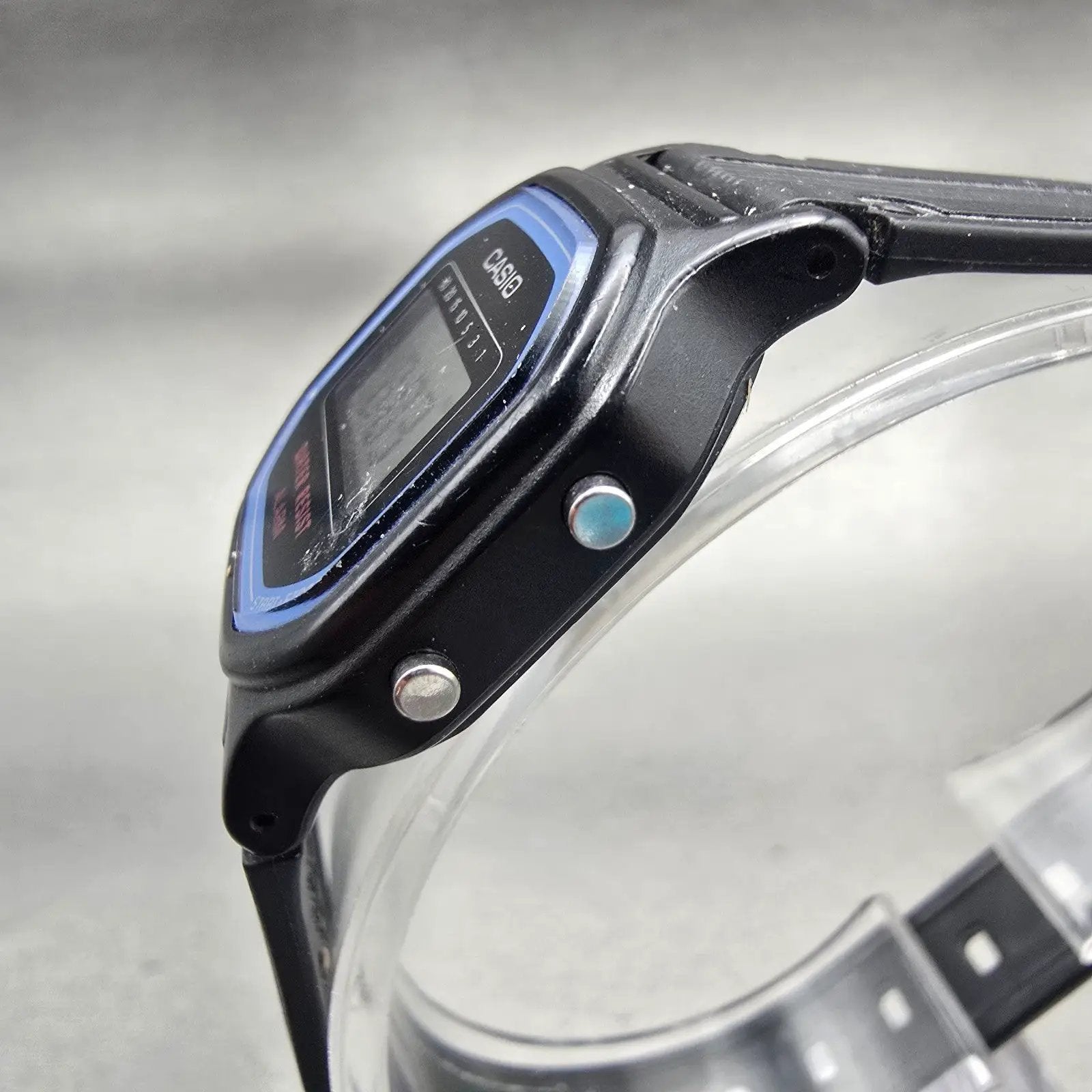Casio LA-11W Digital Watch Women 25mm Black Blue Alarm Chronograph New Battery B2