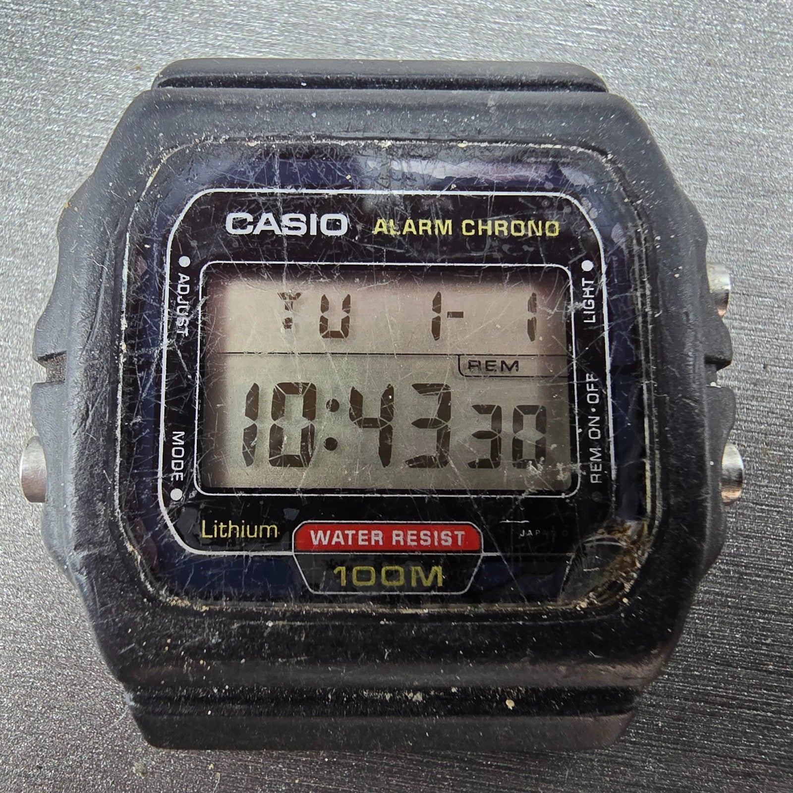 Casio W-720 Watch Men 38mm Black  Alarm Chronograph Daydate Octagon New Batt1