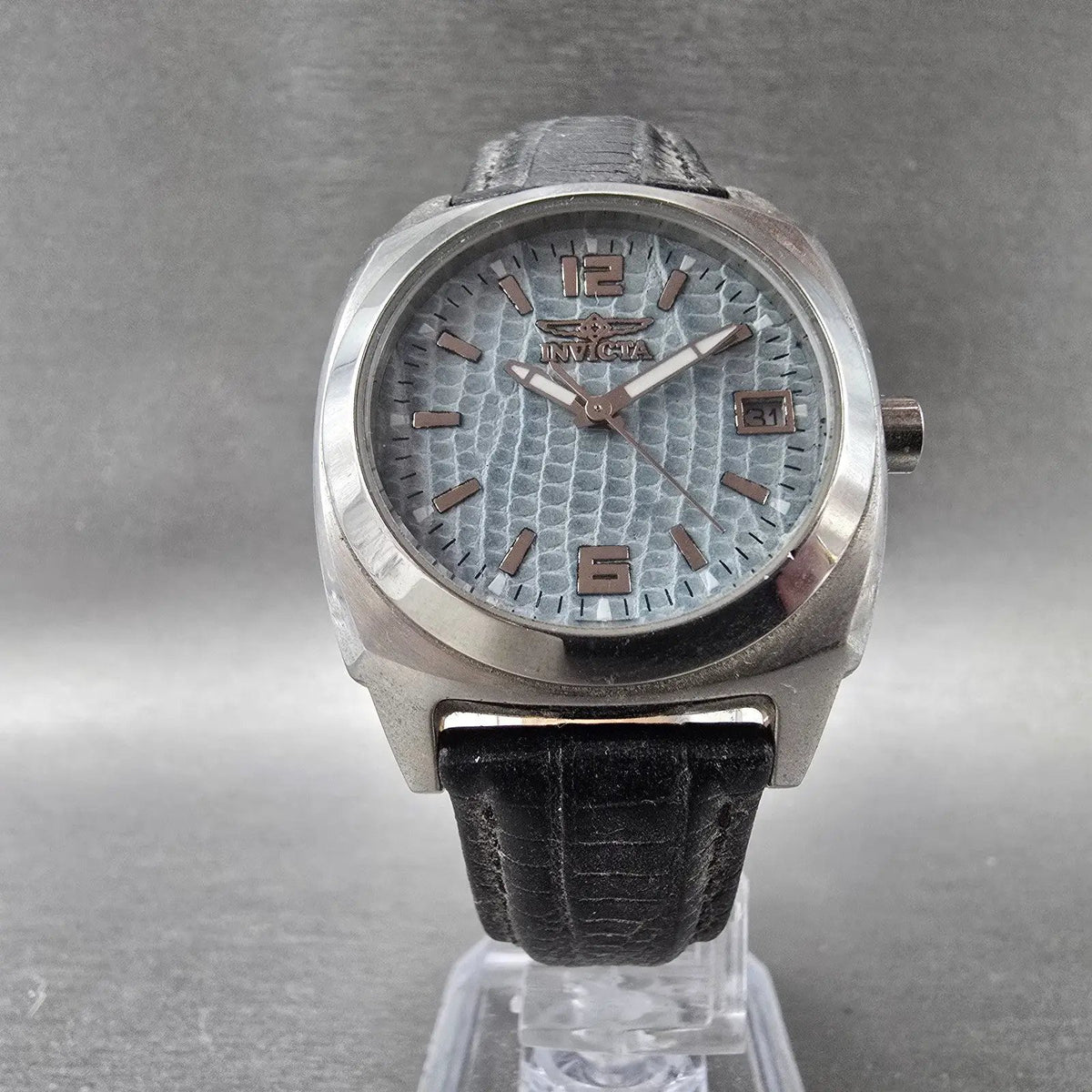 Invicta Watch Women 32mm Blue Dial Silver Date Round 9996 New Battery5