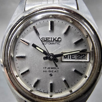 Seiko Automatic Watch Women 24mm Silver Dial Silver Tone Daydate 2906-0019 Runs1