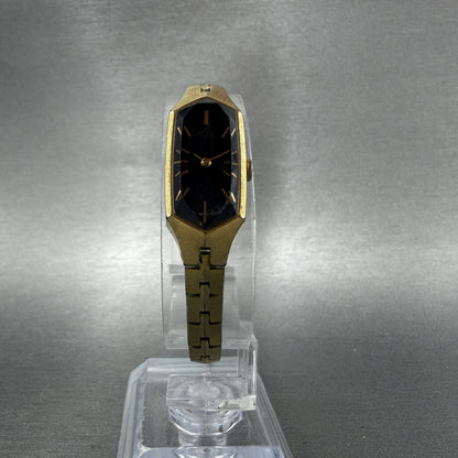 Seiko Watch Women 13mm Black Dial Gold Tone 13205339 New Battery VTG5