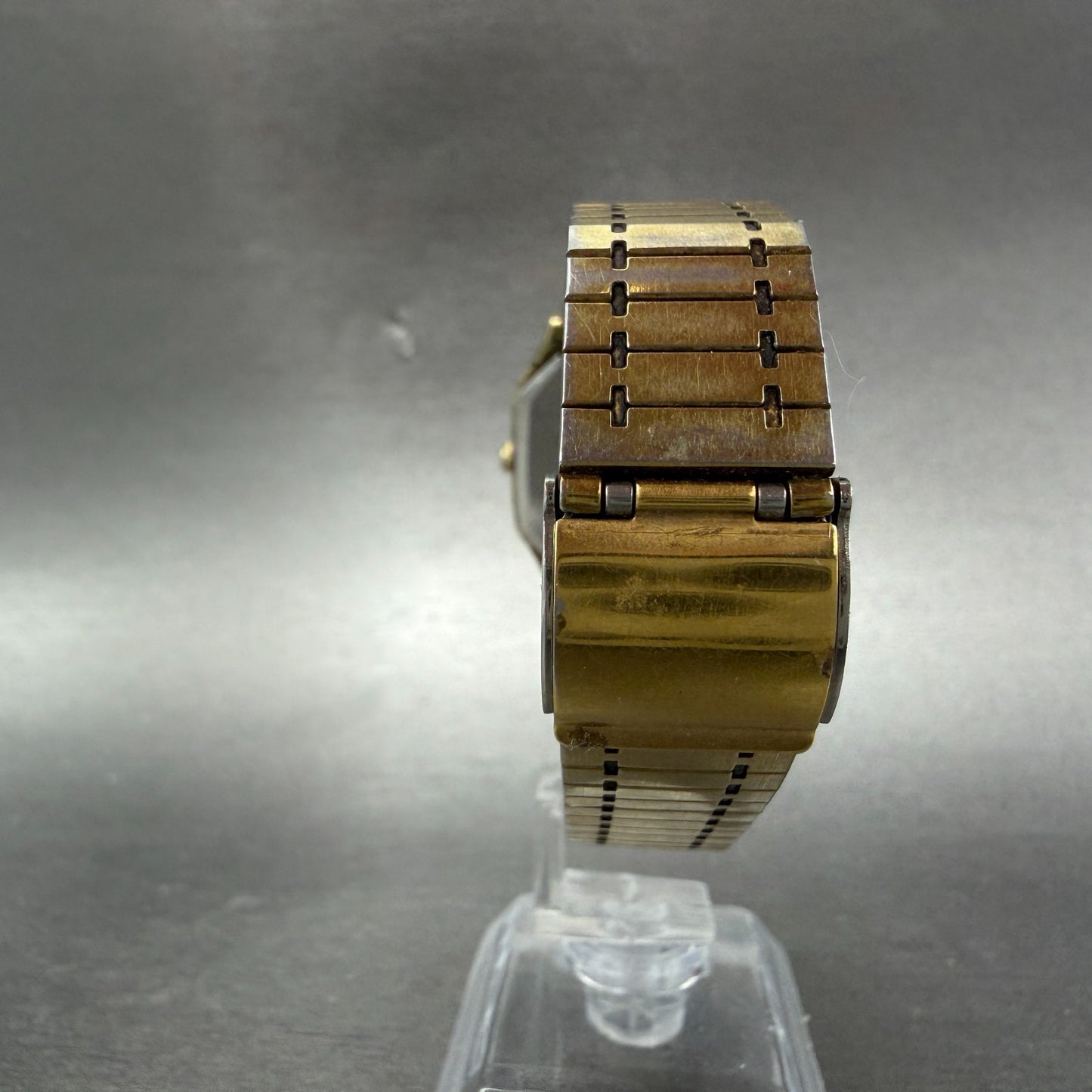 Seiko Tank Watch Men 29mm Champagne Dial Gold Tone Date Octagon 6439-5039 PARTS8