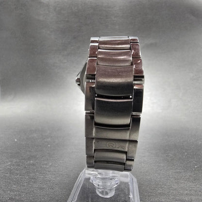 Movado Faceto Watch Men 39mm Black Dial Silver Tone 84 G2 1855 New Battery BNUIK7