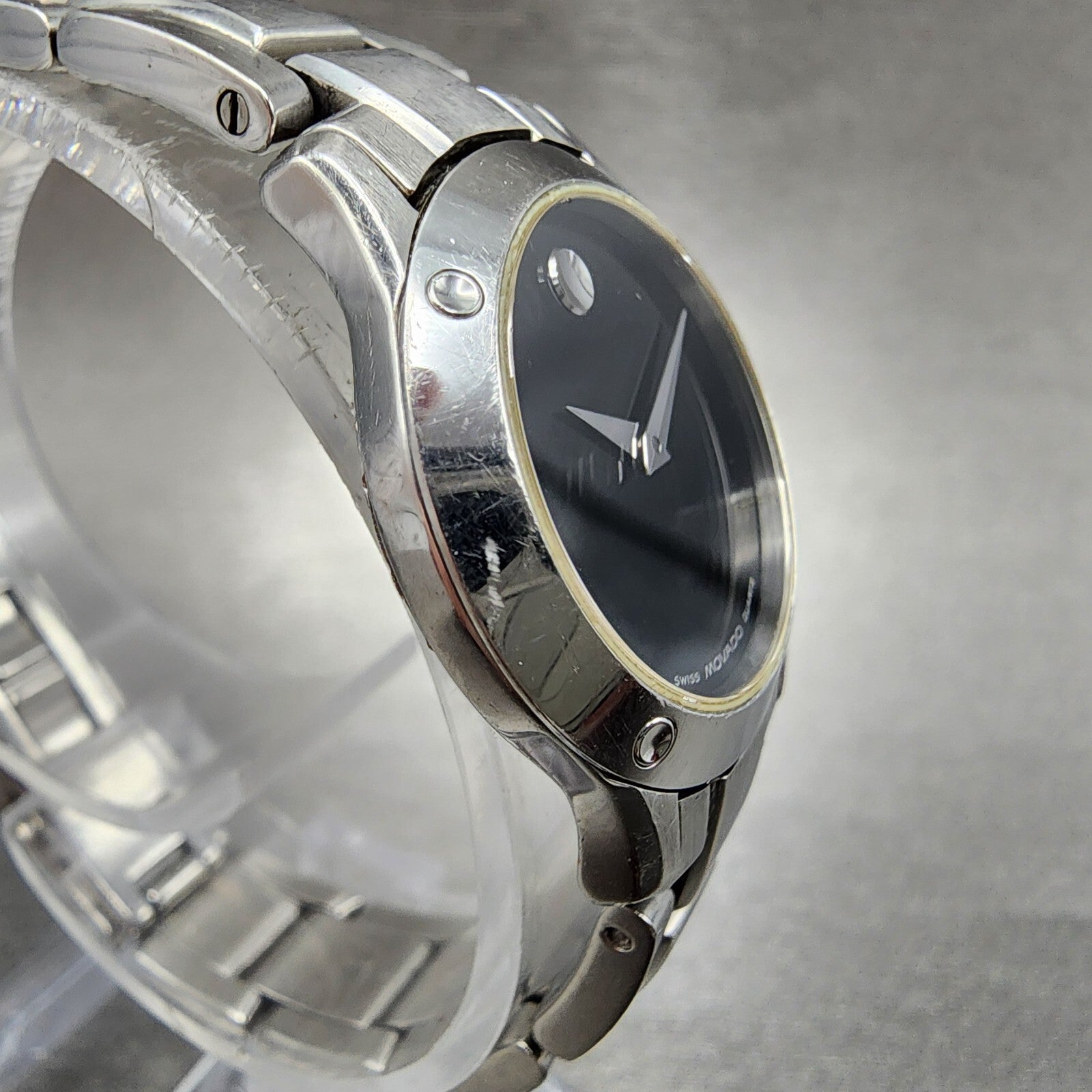 Movado Museum Watch Women 25mm Black Dial Stainless Steel Round New Battery4