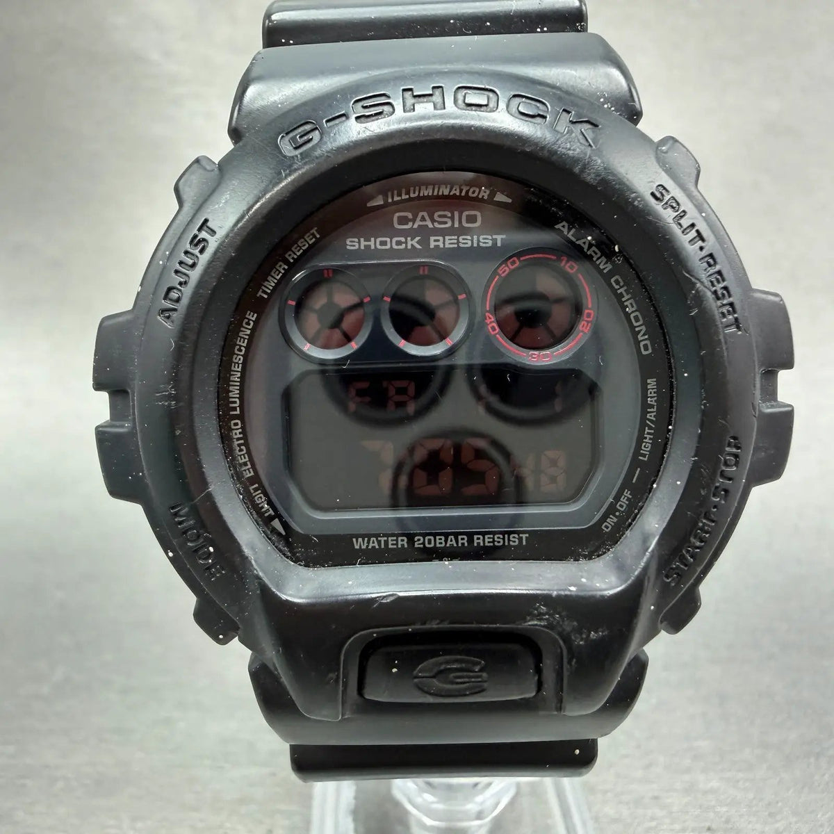 Casio G-Shock DW-6900MS Watch Men 51mm Black Red Alarm Chrono Digital New Batt0