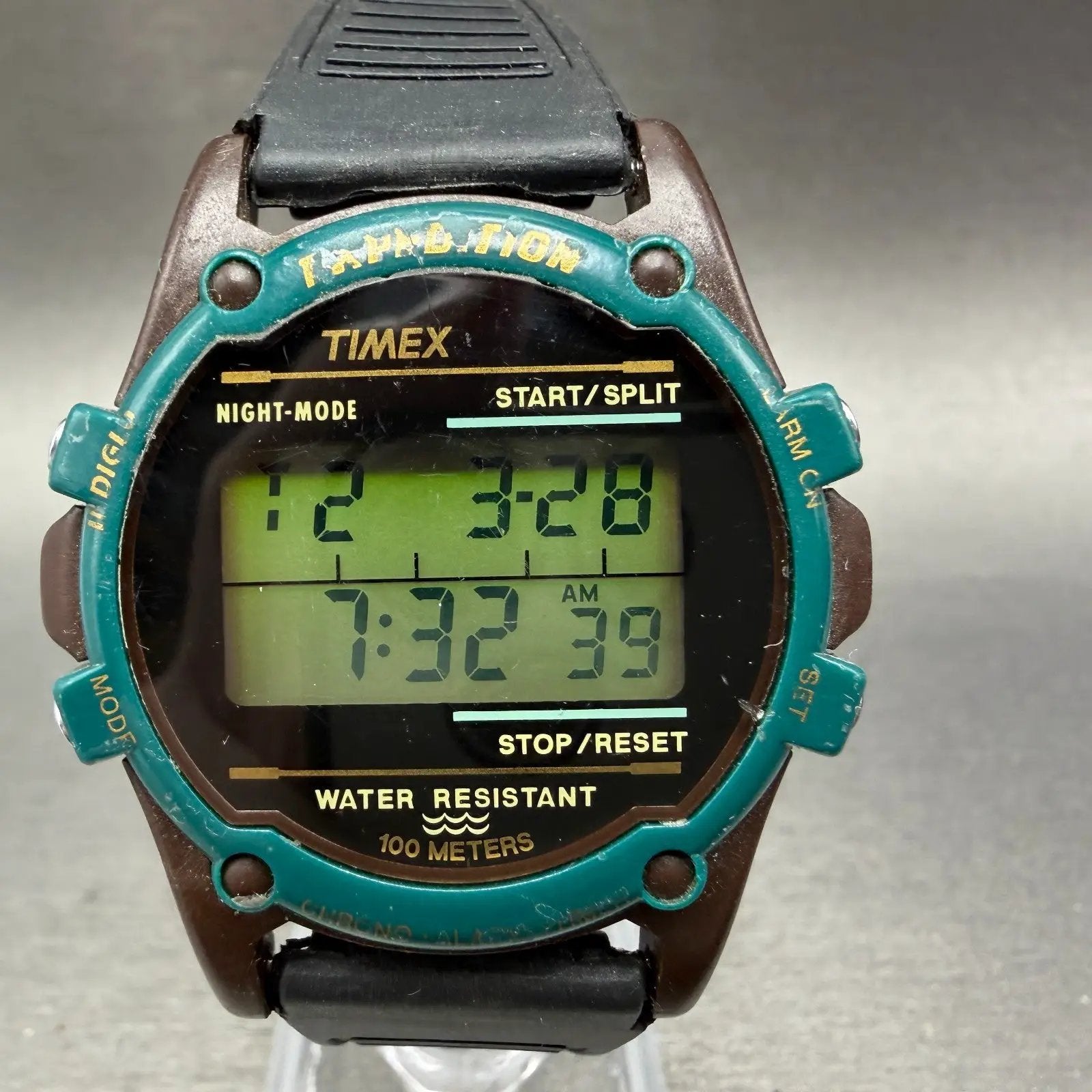 Timex Expedition Atlantis Watch Men 40mm Digital Blue Tone Round Alarm New Batt0