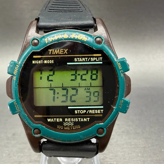 Timex Expedition Atlantis Watch Men 40mm Digital Blue Tone Round Alarm New Batt0