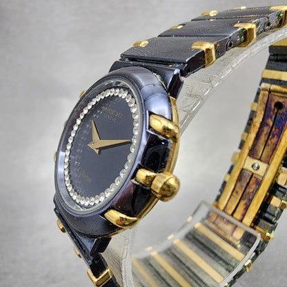 Raymond Weil Coliseum Watch Women 24mm Black Dial Black Gold Round 8084 New Batt2