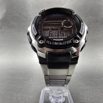 Casio Waveceptor WV-200A Watch Men 48mm Digital Black Silver Alarm Chrono NewBat5