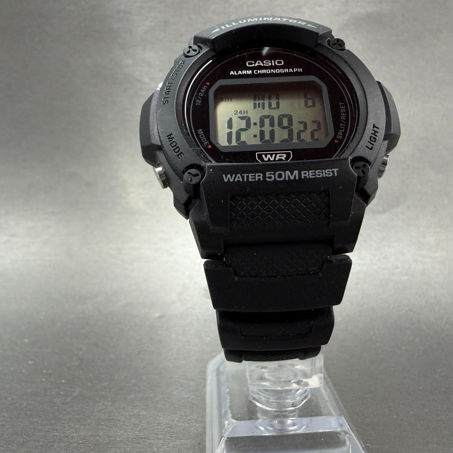 Casio Illuminator W-219H Watch Men 47mm Black Alarm Chrono Digital  New Battery5