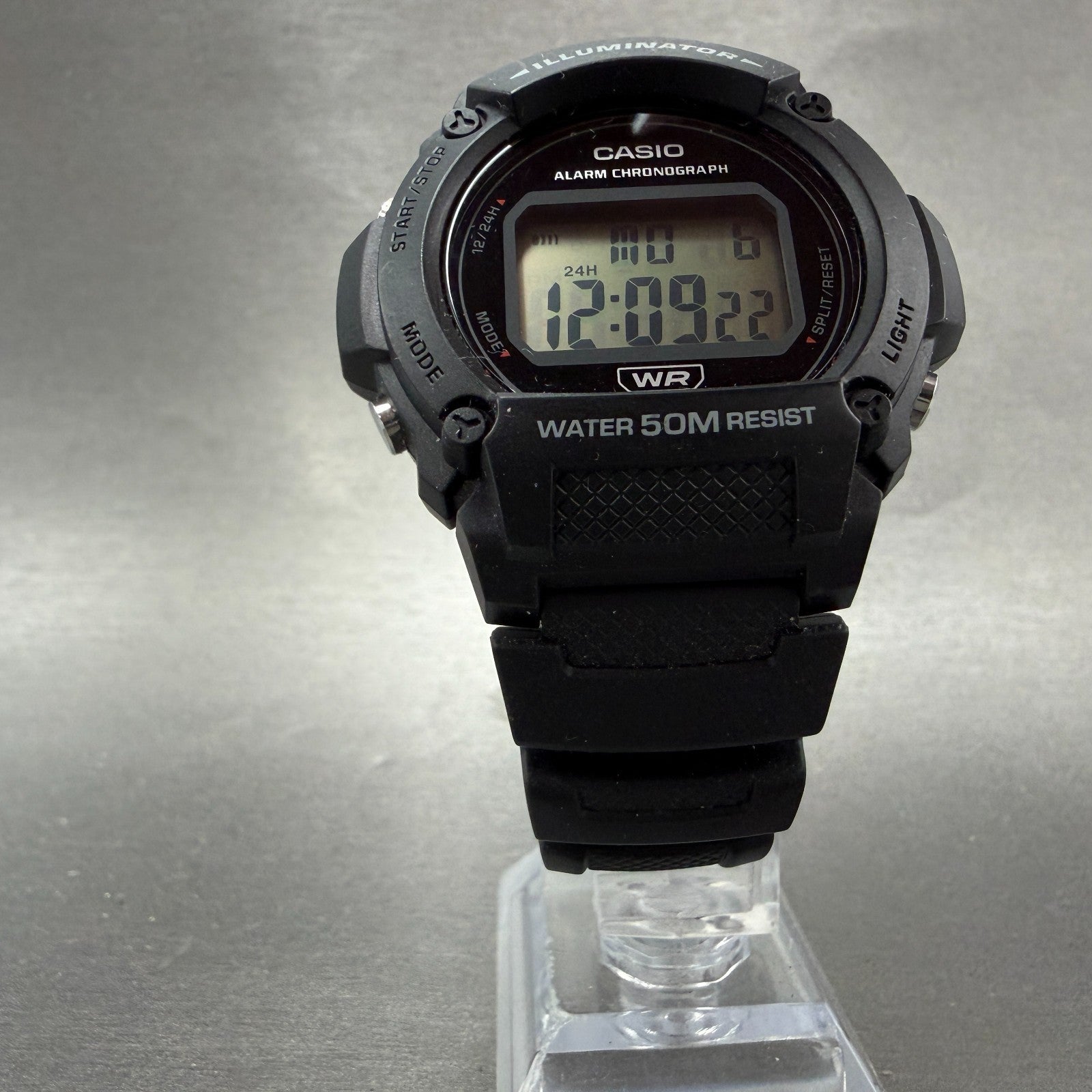 Casio Illuminator W-219H Watch Men 47mm Black Alarm Chrono Digital  New Battery5