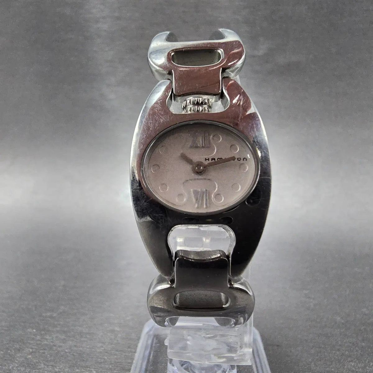 Hamilton Marylin Watch Women 21mm White Dial Steel Oval 6347 New Battery5