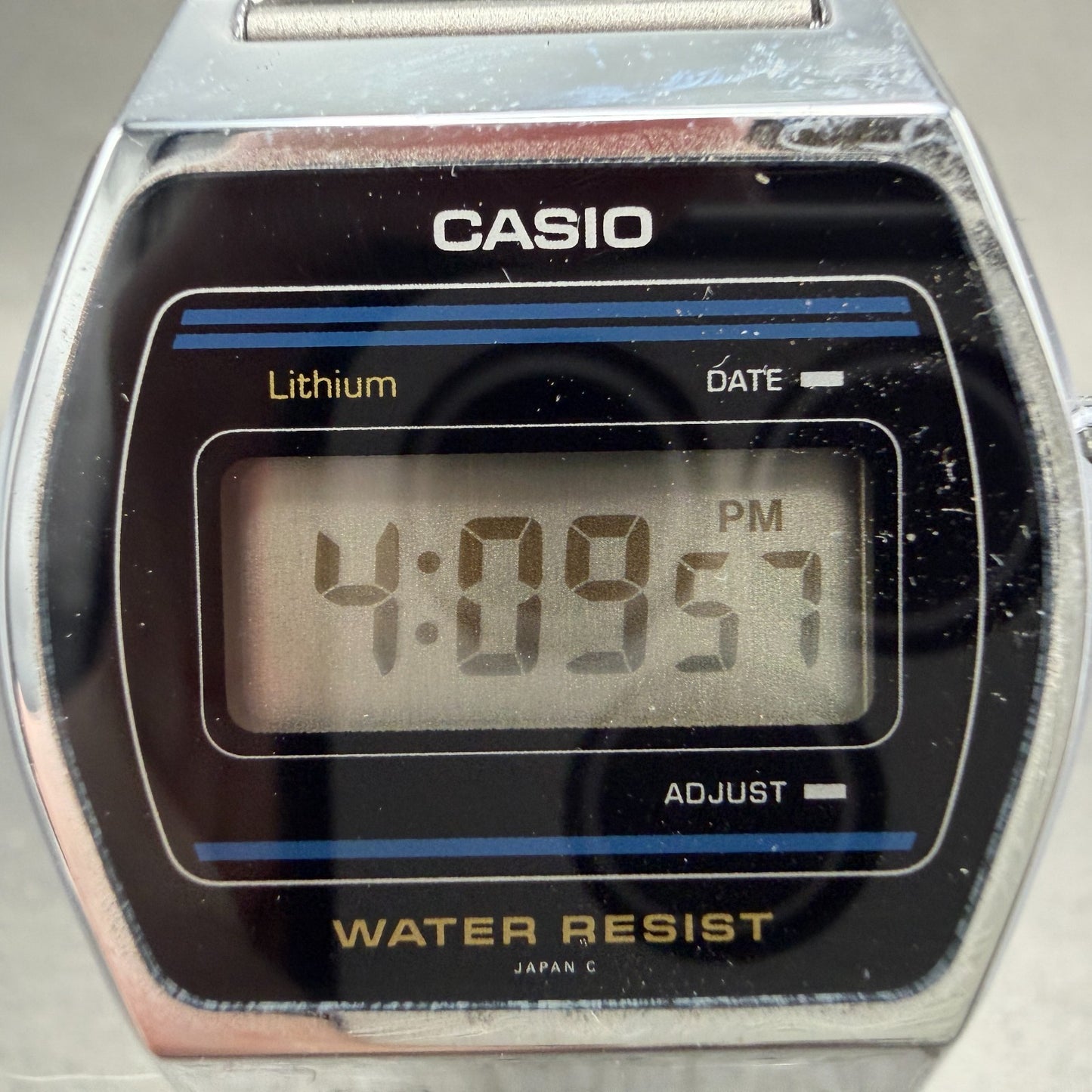 Casio B612 Watch Men 35mm Digital Black Dial Silver Tone Octagon New Battery VTG1