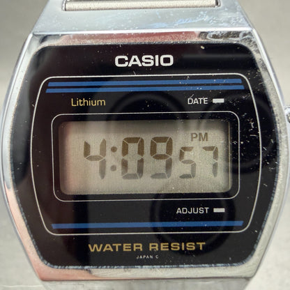 Casio B612 Watch Men 35mm Digital Black Dial Silver Tone Octagon New Battery VTG1