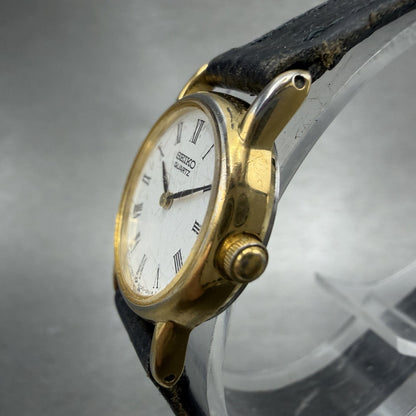 Seiko Watch Women 20mm White Dial Gold Tone Round 2Y00-0A10 New Battery AKGSJ2