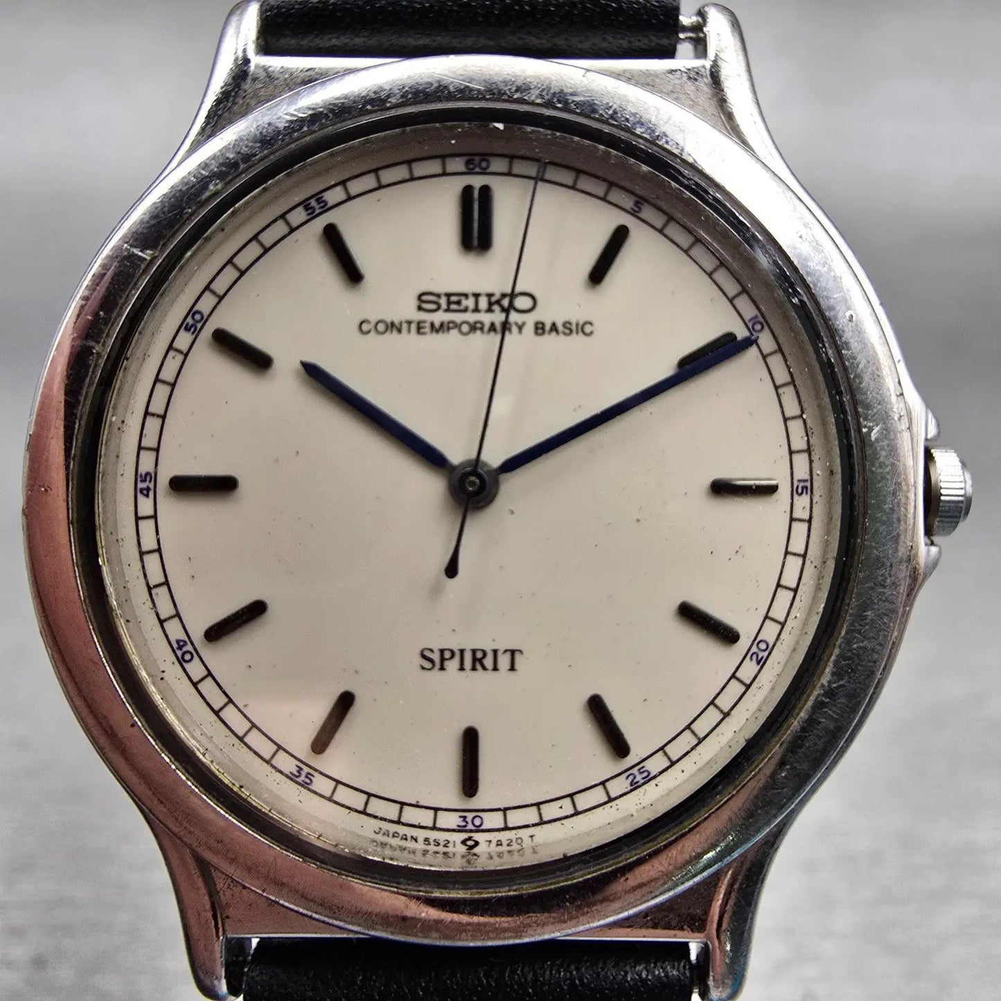 Seiko Spirit Watch Men 34mm Ivory Dial Silver Tone Round 5S21-7A30 New Battery1