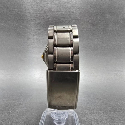 Seiko Alba Epsilon Watch Men 36mm Gray Dial Titanium Daydate V14J-0A10 Runs8